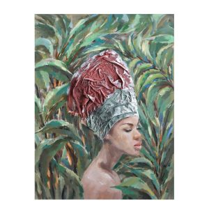 JUNGLE LADY ΠΙΝΑΚΑΣ ΔΙΑΚΟΣΜΗΣΗΣ 76x100x4cm ΚΑΜΒΑΣ ΠΟΛΥΧΡΩΜΟ ΞΥΛΟ