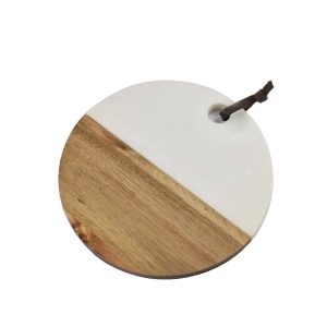 MACAEL ΔΙΣΚΟΣ ΚΟΠΗΣ 25x25x2cm ΜΑΡΜΑΡΟ ΛΕΥΚΟ ΦΥΣΙΚΟ ΞΥΛΟ