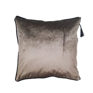 VELLUT ΔΙΑΚΟΣΜΗΤΙΚΟ ΜΑΞΙΛΑΡΙ 45x45cm ΥΦΑΣΜΑ ΓΚΡΙ POLYESTER