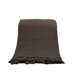 PIQUE ΡΙΧΤΑΡΙ ΔΙΑΚΟΣΜΗΤΙΚΟ 130x170cm ΒΑΜΒΑΚΙ ΓΚΡΙ MOCHA POLYESTER