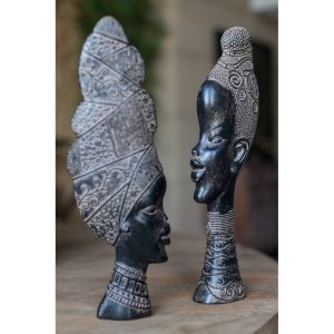 JABARI ΔΙΑΚΟΣΜΗΤΙΚΗ ΦΙΓΟΥΡΑ 15x5x42cm POLYRESIN ΜΑΥΡΟ ΚΑΦΕ