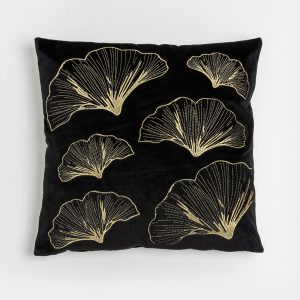 DIONE ΔΙΑΚΟΣΜΗΤΙΚΟ ΜΑΞΙΛΑΡΙ 45x45cm ΥΦΑΣΜΑ ΜΑΥΡΟ ΧΡΥΣΟ