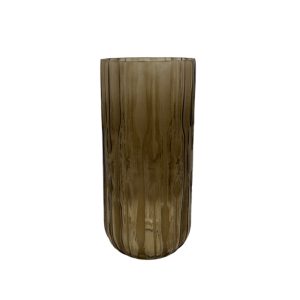 MEDAN ΒΑΖΟ 14x14x30cm ΓΥΑΛΙ ΚΑΦΕ