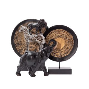HAUSA 1 ΔΙΑΚΟΣΜΗΤΙΚΟ TOTEM 27x10x35cm POLYRESIN ΜΑΥΡΟ ΧΡΥΣΟ ΜΕΤΑΛΛΟ