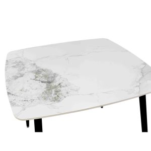QUADRO ΤΡΑΠΕΖΙ ΛΕΥΚΟ ΜΕ ΟΨΗ ΜΑΡΜΑΡΟΥ 90x90x77cm
