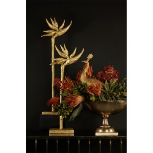 PARADISE BIRD ΔΙΑΚΟΣΜΗΤΙΚΟ ΛΟΥΛΟΥΔΙ 23x9x75cm POLYRESIN ΧΡΥΣΟ