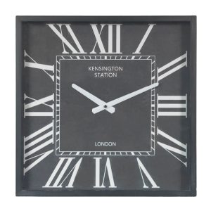 SQUARE ΡΟΛΟΪ ΤΟΙΧΟΥ 40x40x9cm ΜΕΤΑΛΛΟ ΜΑΥΡΟ ΛΕΥΚΟ ΓΥΑΛΙ