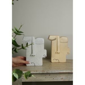 KUVAUS 2 ΔΙΑΚΟΣΜΗΤΙΚΟ ΠΡΟΣΩΠΟ 18x7x22cm POLYRESIN ΛΕΥΚΟ