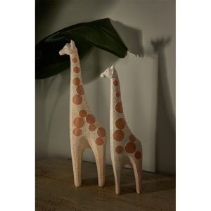 KEMIL ΔΙΑΚΟΣΜΗΤΙΚΟ ΚΑΜΗΛΟΠΑΡΔΑΛΗ 14x9x43cm POLYRESIN ΛΕΥΚΟ ΚΑΦΕ