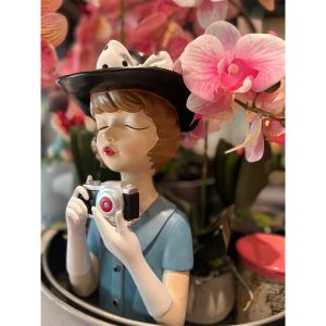 TRAVEL GIRL 6 ΔΙΑΚΟΣΜΗΤΙΚΗ ΦΙΓΟΥΡΑ 15x14x34cm POLYRESIN ΠΟΛΥΧΡΩΜΟ