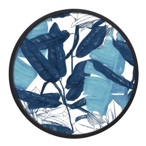 BLU ROUND ΠΙΝΑΚΑΣ ΔΙΑΚΟΣΜΗΣΗΣ 60x60x4cm ΚΑΜΒΑΣ ΜΠΛΕ ΛΕΥΚΟ ΞΥΛΟ ΜΑΥΡΟ