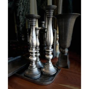 LUSAR ΚΗΡΟΠΗΓΙΟ SET 3ΤΜΧ 11x11x40cm ΑΛΟΥΜΙΝΙΟ ΑΣΗΜΙ ΑΝΤΙΚΕ