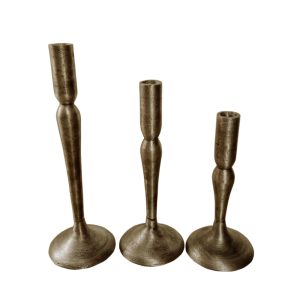 DEMEK ΚΗΡΟΠΗΓΙΟ SET 3ΤΜΧ 10x10x31cm ΑΛΟΥΜΙΝΙΟ ΧΡΥΣΟ ΑΝΤΙΚΕ