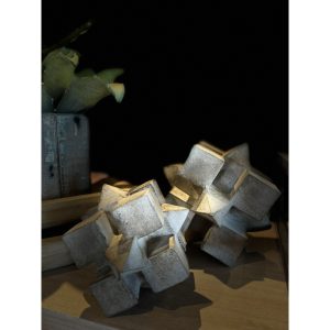 3D CUBE ΔΙΑΚΟΣΜΗΤΙΚΟ ΚΟΜΠΟΣ 15x15x15cm POLYRESIN ΦΥΣΙΚΟ