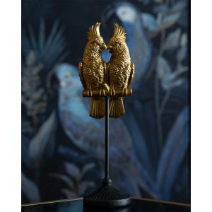 SAMGAI ΔΙΑΚΟΣΜΗΤΙΚΟ ΠΑΠΑΓΑΛΟΣ 10x8x30cm POLYRESIN ΧΡΥΣΟ ΜΑΥΡΟ