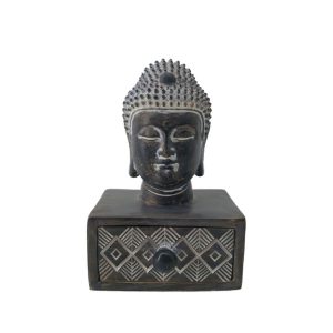 BADBA DARK ΔΙΑΚΟΣΜΗΤΙΚΟ ΒΟΥΔΑΣ 10x9x16cm POLYRESIN ΜΑΥΡΟ ΚΑΦΕ ΛΕΥΚΟ