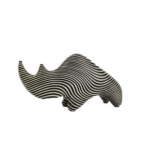 CHARLES ΔΙΑΚΟΣΜΗΤΙΚΟ ΡΙΝΟΚΕΡΟΣ 24x7x13cm POLYRESIN ΛΕΥΚΟ ΜΑΥΡΟ