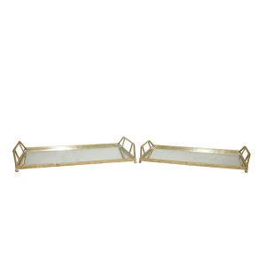 RAY ΔΙΣΚΟΣ ΜΕ ΛΑΒΕΣ SET 2ΤΜΧ 53x30x8cm ΜΕΤΑΛΛΟ ΧΡΥΣΟ ΚΑΘΡΕΠΤΗΣ