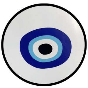 BLUE EYES ΔΙΣΚΟΣ ΔΙΑΚΟΣΜΗΣΗΣ 40x40x4cm MDF ΛΕΥΚΟ ΜΠΛΕ ΜΑΥΡΟ