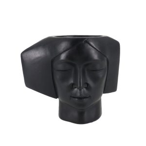 VISO 2 ΚΑΣΠΩ 19x9x16cm POLYRESIN ΜΑΥΡΟ
