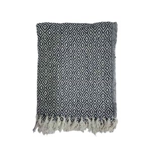 LANCE ΡΙΧΤΑΡΙ ΔΙΑΚΟΣΜΗΤΙΚΟ 130x170cm ΒΑΜΒΑΚΙ ΛΕΥΚΟ ΜΑΥΡΟ POLYESTER