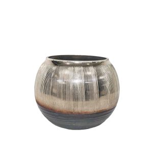JEG ΒΑΣΗ ΡΕΣΩ 14x14x10cm ΓΥΑΛΙ ΧΡΥΣΟ ΜΠΡΟΝΖΕ ΓΚΡΙ