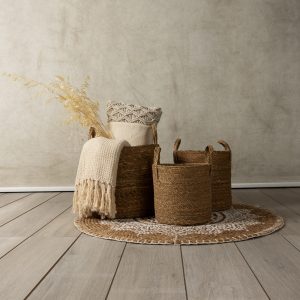 DEL MAR ΚΑΛΑΘΙ ΧΕΡΟΥΛΙ SET 3ΤΜΧ 35x35x35cm SEAGRASS ΦΥΣΙΚΟ