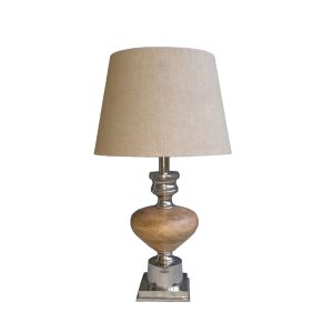 BRICE ΦΩΤΙΣΤΙΚΟ ΕΠΙΤΡΑΠΕΖΙΟ 14x14x48cm ΑΛΟΥΜΙΝΙΟ ΑΣΗΜΙ ΦΥΣΙΚΟ ΞΥΛΟ ΜΠΕΖ