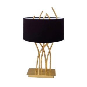 ZOTIC ΦΩΤΙΣΤΙΚΟ ΕΠΙΤΡΑΠΕΖΙΟ 15x15x55cm ΜΕΤΑΛΛΟ ΧΡΥΣΟ ΒΕΛΟΥΔΟ ΜΑΥΡΟ