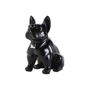 BULLDOG ΔΙΑΚΟΣΜΗΤΙΚΟ ΣΚΥΛΟΣ 19.5x14.5x23cm POLYRESIN ΜΑΥΡΟ GLOSSY
