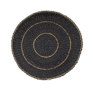 JABBAR NEGRO ΔΙΑΚΟΣΜΗΤΙΚΟ ΤΟΙΧΟΥ 61x61x7cm SEAGRASS ΜΑΥΡΟ ΦΥΣΙΚΟ