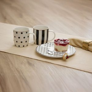 JOLIE ROMBUS ΚΟΥΠΑ 9x9x9cm NEW BONE CHINA ΛΕΥΚΟ ΜΑΥΡΟ ΧΡΥΣΟ