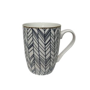 ALL TIME ΚΟΥΠΑ 8x8x11cm NEW BONE CHINA ΛΕΥΚΟ ΜΠΛΕ ΧΡΥΣΟ