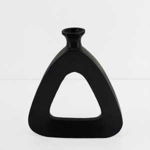 ABSTRACT TRIANGLE ΒΑΖΟ 27x5x32cm ΑΛΟΥΜΙΝΙΟ ΜΑΥΡΟ