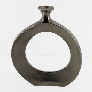 ABSTRACT CIRCLE ΒΑΖΟ 37x5x45cm ΑΛΟΥΜΙΝΙΟ SILVER NICKEL