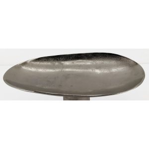 DUNE ΠΛΑΤΩ ΜΕ ΠΟΔΙ 46x26x18cm ΑΛΟΥΜΙΝΙΟ SILVER NICKEL