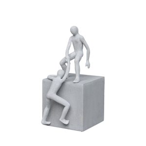 HELPING HAND MAN ΔΙΑΚΟΣΜΗΤΙΚΗ ΦΙΓΟΥΡΑ 26x26x52cm ΤΕΧΝΗΤΗ ΠΕΤΡΑ ΓΚΡΙ
