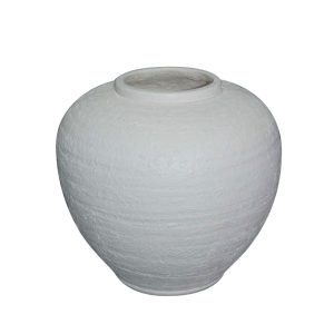 SANTORINI ΓΛΑΣΤΡΑ 38x38x35cm FIBER GLASS ΛΕΥΚΟ