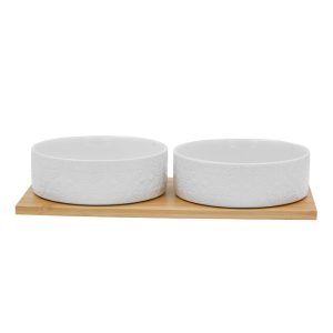 FLEURS ΜΠΩΛ 30x15x5.5cm ΠΟΡΣΕΛΑΝΗ ΛΕΥΚΟ ΦΥΣΙΚΟ BAMBOO