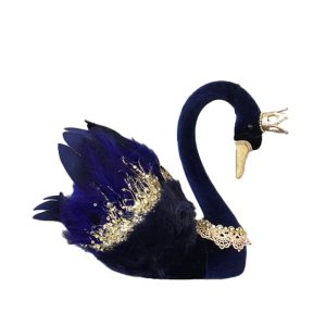 SWAN ΧΡΙΣΤΟΥΓΕΝΝΙΑΤΙΚΟ ΔΙΑΚΟΣΜΗΤΙΚΟ ΚΥΚΝΟΣ 29x22x29cm FOAM ΜΠΛΕ ΒΕΛΟΥΔΟ