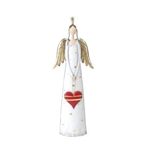 ANGEL BEAUTY ΧΡΙΣΤΟΥΓΕΝΝΙΑΤΙΚΟ ΔΙΑΚΟΣΜΗΤΙΚΟ ΑΓΓΕΛΟΣ 26x11x80cm ΜΕΤΑΛΛΟ ΛΕΥΚΟ ΧΡΥΣΟ ΚΟΚΚΙΝΟ