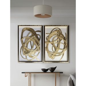 WILD SOUL ΠΙΝΑΚΑΣ ΔΙΑΚΟΣΜΗΣΗΣ 60x90x4cm MDF ΧΡΥΣΟ ΛΕΥΚΟ ΓΥΑΛΙ ΧΡΥΣΟ