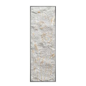 BREATH OF ART ΠΙΝΑΚΑΣ ΔΙΑΚΟΣΜΗΣΗΣ 40x120x4cm ΚΑΜΒΑΣ ΛΕΥΚΟ ΧΡΥΣΟ ΞΥΛΟ