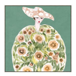 FLORAL LADY ΠΙΝΑΚΑΣ ΔΙΑΚΟΣΜΗΣΗΣ 80x80x5cm ΚΑΜΒΑΣ ΠΟΛΥΧΡΩΜΟ ΞΥΛΟ ΦΥΣΙΚΟ