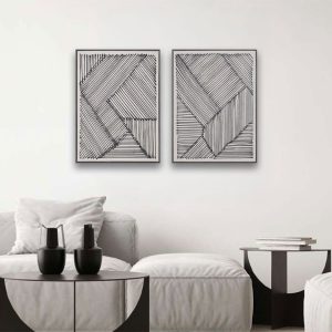 STAY TRUE ΠΙΝΑΚΑΣ ΔΙΑΚΟΣΜΗΣΗΣ 60x80x4cm ΔΕΡΜΑ ΛΕΥΚΟ ΜΑΥΡΟ ΞΥΛΟ ΜΑΥΡΟ