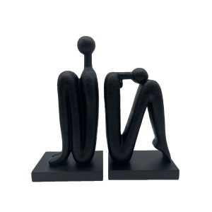 MABIOR ΔΙΑΚΟΣΜΗΤΙΚΟ ΒΙΒΛΙΟΣΤΑΤΗΣ SET 2ΤΜΧ 30x10x30cm POLYRESIN ΜΑΥΡΟ