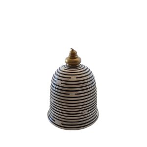 LUCKY CHARM 2025 XMAS ΚΑΜΠΑΝΑ 10x10x12cm POLYRESIN ΜΑΥΡΟ ΛΕΥΚΟ ΧΡΥΣΟ