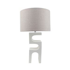 JED ΦΩΤΙΣΤΙΚΟ ΕΠΙΤΡΑΠΕΖΙΟ 58cm POLYRESIN ΛΕΥΚΟ ΛΙΝΟ ΓΚΡΙ