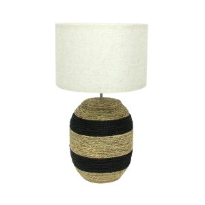 NUBIA ΦΩΤΙΣΤΙΚΟ ΕΠΙΤΡΑΠΕΖΙΟ 30x30x53cm ΣΧΟΙΝΙ ΦΥΣΙΚΟ ΜΑΥΡΟ ΥΦΑΣΜΑ ΜΠΕΖ