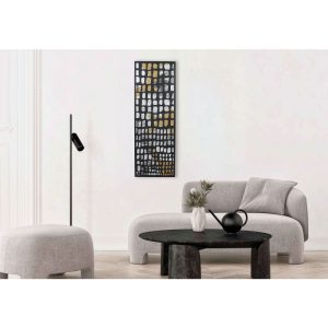 PIC ΠΙΝΑΚΑΣ ΔΙΑΚΟΣΜΗΣΗΣ 40x120x2cm ΜΕΤΑΛΛΟ ΜΑΥΡΟ ΧΡΥΣΟ MDF ΛΕΥΚΟ